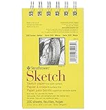 Strathmore 300 Series Sketch Pad, 3.5x5 inch, 100 Sheets, Top Wire - Artist Sketchbook for Drawing, Illustration, Art Class Students