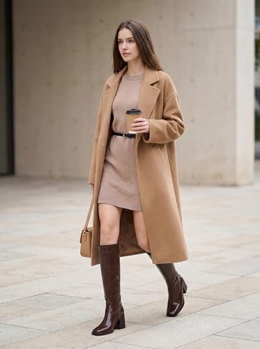 83% Off Women's Knee High Boots with Chunky Heel & Faux Leather