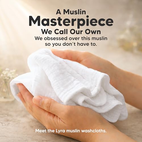 Image of 5-Pack Muslin Baby Washcloths for Newborn - 12x12 Soft Absorbent Organic Cotton Muslin Wash Cloths for Babies Girl, Boy, Infant, Toddlers, Kids Face Towel, Bath Essentials, Baby Burp Rags (Slate)