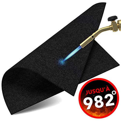 EVOCAMP Tapis Ignifuge 40x32 cm – Protection cheminée Anti-feu, Tapis de Protection pour Sol de Barbecue, Plaque Anti-feu, Couverture Anti-feu, Tapis de Protection Ignifuge – résiste à 982 °C