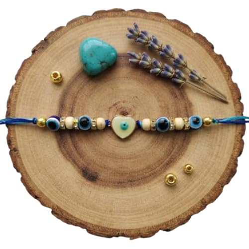Image of Original Tulsi Rakhi for Brother | Handmade Natural Tulsi Beads Rakhi | Sacred Raksha Bandhan Rakhis for Boys | Traditional Spiritual Rakhi Gift