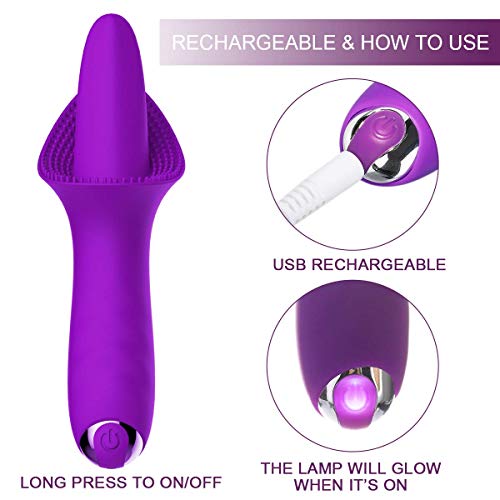 Pleasure Sùck and Líck Tongue Womẹn Primẹ Sīlent Waterproof USB Rechargeable Silicọņẹ 10-Frẹquency Cl-îtọrîal Vî-brátọr Sụcking Vî-braņt Toy-WT60