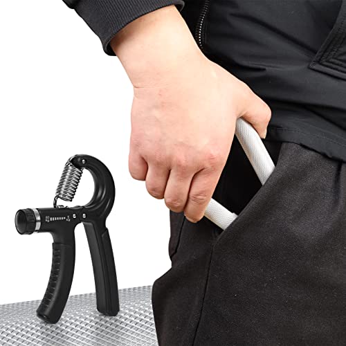 Tkepq Grip Strength Trainer 2 Pack Hand Gripper Strengthener Exerciser Trainer Wrist Forearm Stretcher Adjustable Resistance - Silver, Black #TOP6