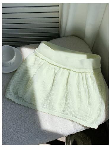 MakeMeChic Women's Knit Ruffle Mini Skirt Textured Going Out Sweater Short Skirts4