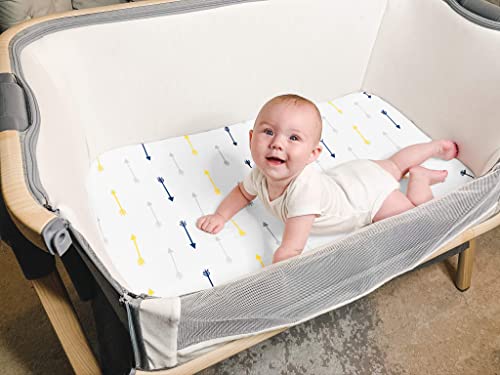 Bassinet Bed Sheets – Premium Bassinet Fitted Sheets 4 Pack – 100% Jersey Knit Cotton Cradle Sheets – Bassinet Bedding For Standard Size Oval Or Halo Bassinet Pads – Bassinet Sheet For Boy & Girl #TOP2