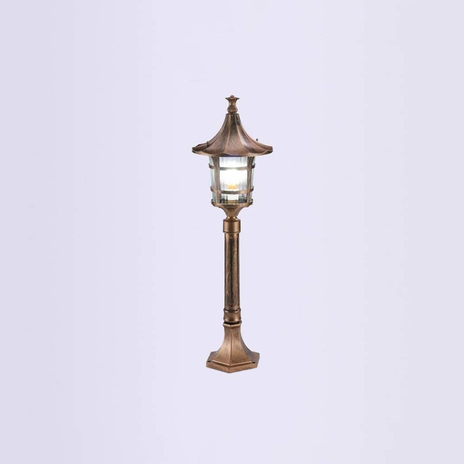 QUSYZD Lamp Post Lights Outdoor, Courtyard Light Waterproof Outdoor Garden Lawn Glass Post Light Retro E27 85Cm Brass Metal Path Pillar Light Street Courtyard Villa Column Lamp,