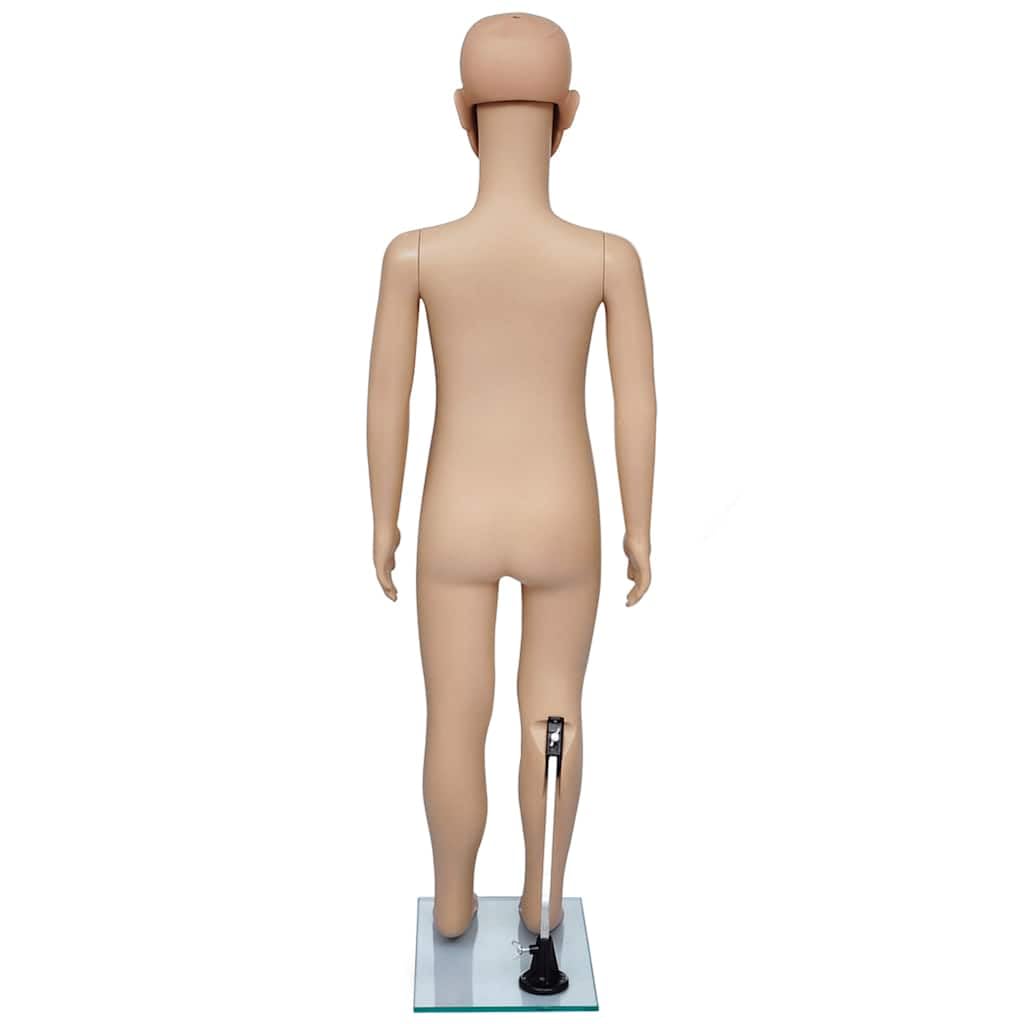 Schaufensterpuppe Kind 110 cm Ganzkörper Kinder-Mannequin beige für Mode Präsentation Kleidung Kinderbekleidung mit Glasplatte