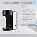 CHULUX Single Serve Coffee Maker, 1000 Watts Single Cup Stainless Steel Coffee Machine for Capsule and Ground Coffee with Graduated Water Tank, One Button Operation