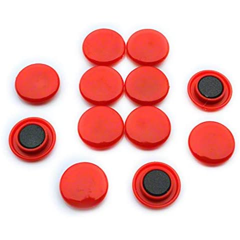 Medium Red Planning Office Magnets for Fridge, Whiteboard, Noticeboard, Filing Cabinet - Pack of 12 Cover