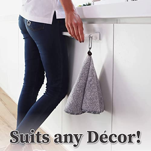 Myhomebody Hand Towels With Hanging Loops, Hand Towels With Button Loop, Kitchen Hand Towels With Button, Kitchen Hand Towels Decorative, Hand Towels With Button, Set Of 2, Grey #TOP3
