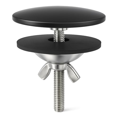 XNTONG - 2 Inch Faucet Hole Cover, Sink Hole Cover, Solid Brass Black Finish Kitchen Sink Tap Hole Plate Stopper Cover for Home Kitchen and Bathroom, Kitchen Sink Hole Covers (Black)