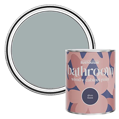 Rust-Oleum Grey Moisture Resistant Bathroom Wood and Cabinet Paint in Gloss Finish - Mineral Grey 750ml