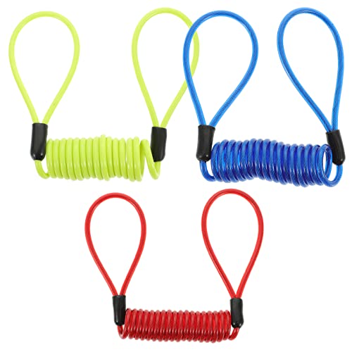 ifundom 3pcs Reminder Cable for Bike Security Steel Cables Red for Bicycles Skateboards Tool Boxes and Ladders Prevents Damage from Engaged