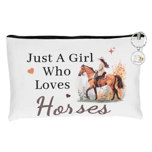 Image of Horse Lover Gift for Girls,Horse Lovers Cosmetic Makeup Bag Perfect for Organizing Makeup and Small Items, Making it an Gift for Horse Lover Friends, Family, or Colleagues