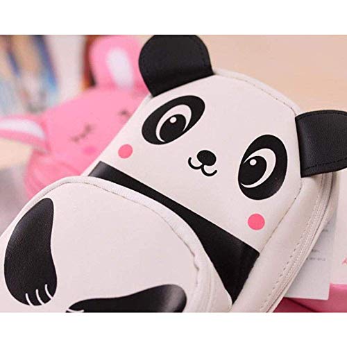 Image of Pvc Pencil Bag Kids School Panda Shape Pencil Case Large Capacity Students Cute Pen Holder Bag, White