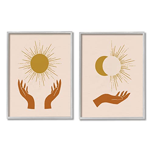Stupell Industries Boho Chic Hands Embracing Enlightened Eclipsed Sky, Design