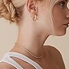 PAVOI 14K Gold Plated 925 Sterling Silver Post Small Chunky Hoop Earrings - Thick Lightweight Gold Hoop Earrings for Women #3