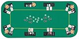 HAPPYGRILL Folding Poker Table Top 79'x 36' Poker Table Mat with Chip Tray and Cup Holders for 8-Players, Casino Texas Poker Mat with Storage Bag for Patio Garden Indoor Outdoor Game