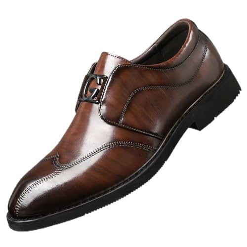 Zapatos de vestir en piel sintética para hombre con acabado oxford