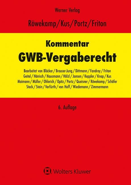 Kommentar zum GWB - Vergaberecht