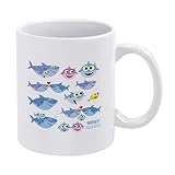 SVG famille requin amour Png Dxf coupe fichiers dessins sublimation maman papa bébé Bundle tasse à café tasse, 11 oz tasse en céramique thé boisson tasse pour la maison et le bureau, anniversaire, ann