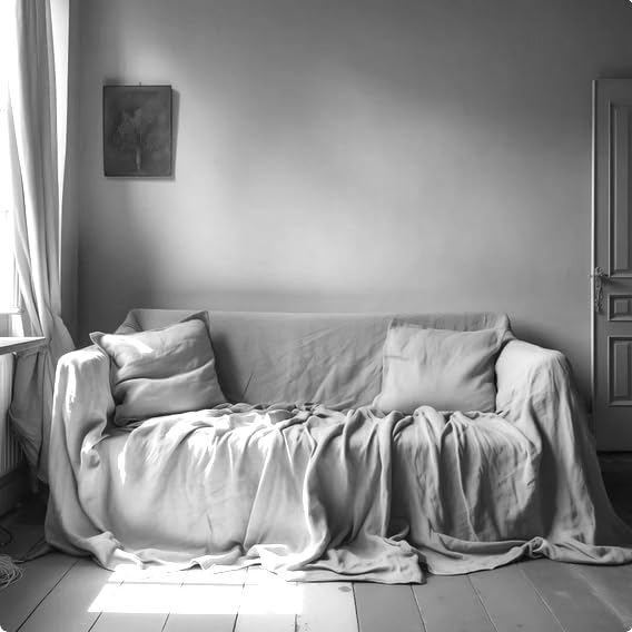 L'Emporio Casa Telo Copridivano Copriletto Tela Grossa Robusta Cotone in Panama 160X260-260x280-360x280 Misure Maxi Lenzuolo Copritutto Cotone Granfoulard Made Italy (GRIGIO-, 360X280)