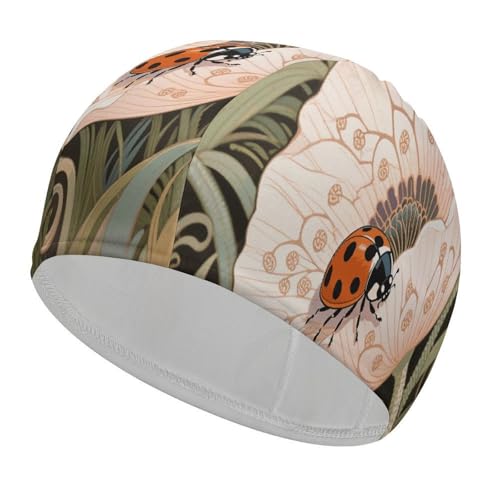 Ladybug on Flower �X�C���L���b�v ���j�Z�b�N�X �N���V�b�N ���j�L���b�v �����O�w�A �V���[�g�w�A �X�C�}�[�ւ̃M�t�g��