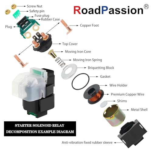 Road Passion Starterrelais Anlasserrelais Für Suzuki DR650SE 1996-2016 / GSX-R600 1997-2000 / GSX-R750 1996-1999 / GSF600S 600 1996-2003