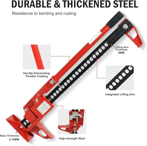 60\" Farm Jack, Utility High Lift Farm Jack, 6000 Lbs Capacity Ratcheting Off Road Utility Jack, Heavy-Duty Farm Jack for Tractor/Truck/SUV/ATV/Bumper Lift - Thumbnail 4