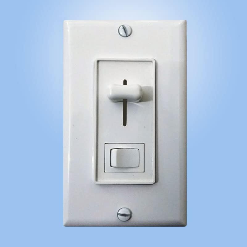 Rocker On/Off Wall Switch with Dimmer Slider, Single Pole or 3-Way, for Dimmable LED, CFL, & Incandescent Bulbs, Energy Saving, UL Listed, White (Dimmer with Panel)