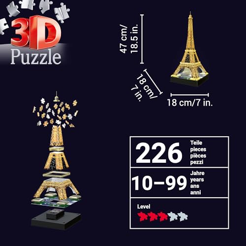 Ravensburger 3D Puzzle Eiffelturm 12579 für kreative Bauprojekte