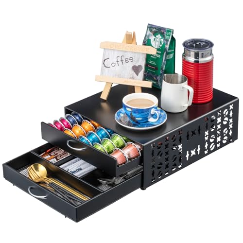 Flagship for Vertuo Pod Holder Coffee Accessories Organizar for Nespresso Pod Storage Large Capacity Fits All Size Coffee Station for Coffee Bar