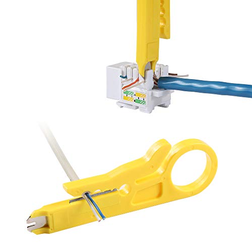 Solsop Punch Down Tool With 110 And Krone Blade, 5-Pack Rj45 Cat6 Keystone Jack, Mini Wire Stripper Tool #TOP4