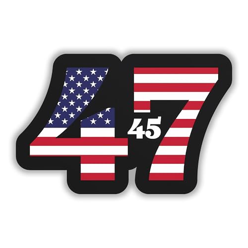 Image of Our 45 /47 President Sticker Decal - 5 Inches - for Car Truck Van Window Bumper Laptop Tablet Cup Tumbler Water Bottle and Any Smooth Surface 2-Pack