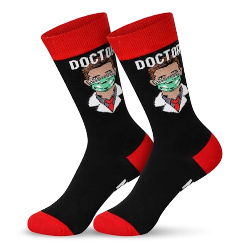 SATINIOR Calzini da Medico Unisex Divertenti per Dottore Infermiere per Regali di Natale Compleanno(Maschera)