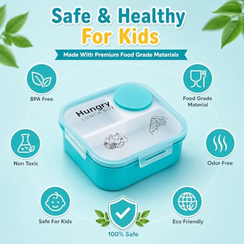 Image of Premium Insulated Lunch Box for Office & School | Leakproof Tiffin Box with Airtight Lid | Food Grade BPA Free Container | Keeps Food Fresh Hot & Cold | Portable Lunch Box for Men Women (Blue)