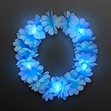 Blue LED Hawaiian Lei Floral Headband Light Up Flower Crown