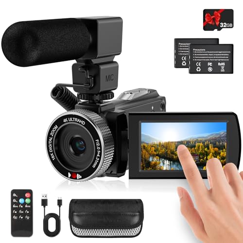 Rawiemy Video Camera Camcorder Full HD 4K 48MP Vlogging Camera for YouTube Digital Camera Recorder...