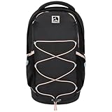AUDETIC Schulrucksack Teenager Schwarz Rosa - AERO Backpack - Schulranzen für Jungen & Mädchen - 21 Liter - Ergonomischer Rucksack mit vielen Fächern für Schule & Freizeit - Wasserabweisend