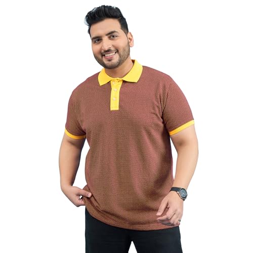 Polo marron imprimé grande taille idéal pour vos sorties d'été