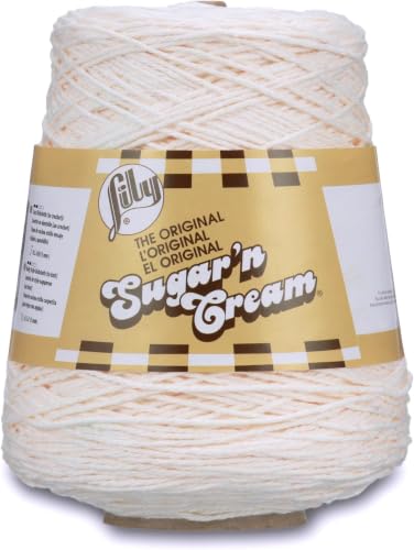 Image of Lily Sugar'n Cream Cotton Cone Yarn,14 oz,Soft Ecru,1 Cone,(Pack of 12)