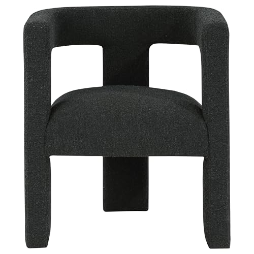 Sillón tapizado boucle negro con diseño moderno miniatura 4