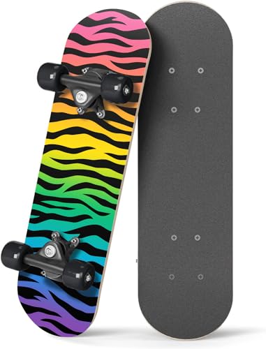 Rude Boyz 17" Micro Complete Skateboard | Maple Wood | ABEC 7 Bearings | Double Kick Concave Deck | Kids Skateboard, Ideal Toddler Cruiser Ages 2-5