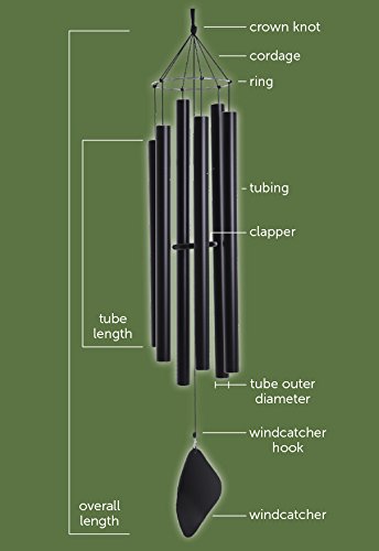 Music of the Spheres - Pentatonic Mezzo, Small-Medium Handcrafted Wind Chime, Precision Tuned, Weather-resistant Unique Outdoor Wind Chimes, 38\"