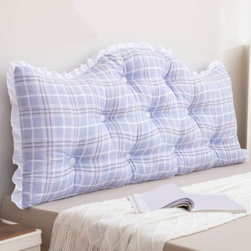 Plaid,Queen/150cm,ソファクッション ヘッドボード 布張り コットン詰め 大型ベッド用 背もたれ 取り外し可能 ウェッジ型 読書用サポートピロー 壁用ピローボード 二段ベッド デイベッド用