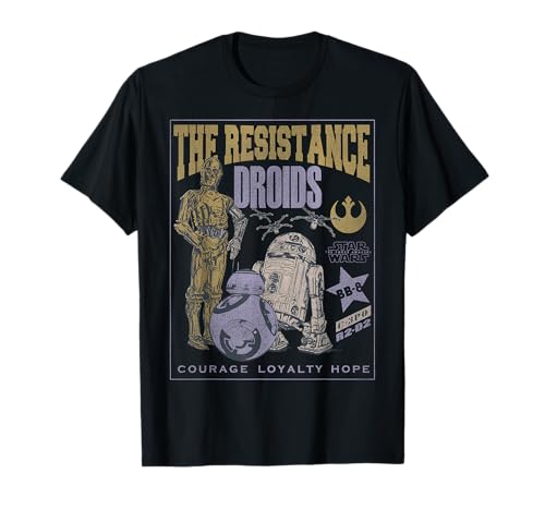 T-shirt Star Wars droids de la Résistance en coton pour fan de la saga