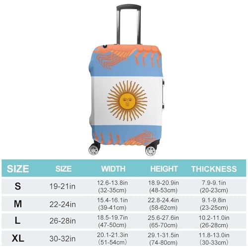 Argentine Red Shrimp Argentina Flag Luggage Covers Washable Travel Suitcase Cover Elastic Baggage Protector2