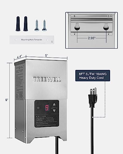 Treewell TSLT03A 300W Low Voltage Landscape Transformer, Outdoor Landscape Lighting Transformer thumb #6