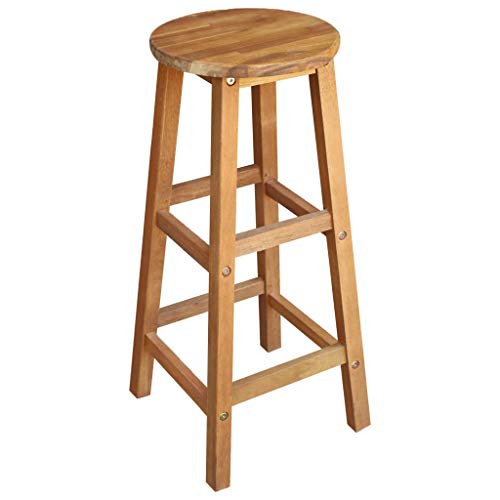 Vidaxl Bar Stools,Modern Comfortable Armless Bar Stool, Counter Height Bistro Pub Side Stools, Backless Barstools With Wooden Legs, For Home & Kitchen,2 Pcs Solid Acacia Wood #TOP1