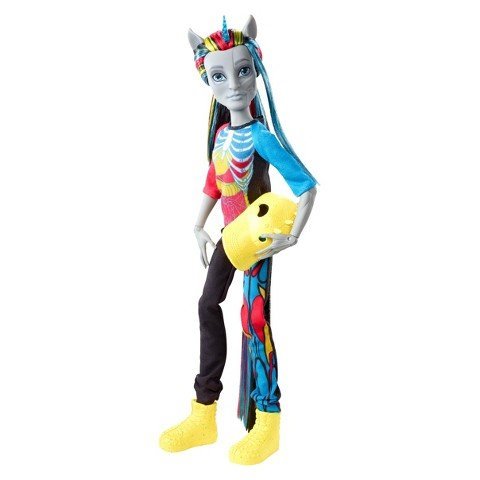 Mattel Monster High Freaky Fusion Neighthan Rot Doll miniatura 1